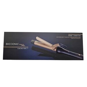 Bio Ionic Gold Pro Curling Iron - Black and Gold 1” NEW NWT NIB